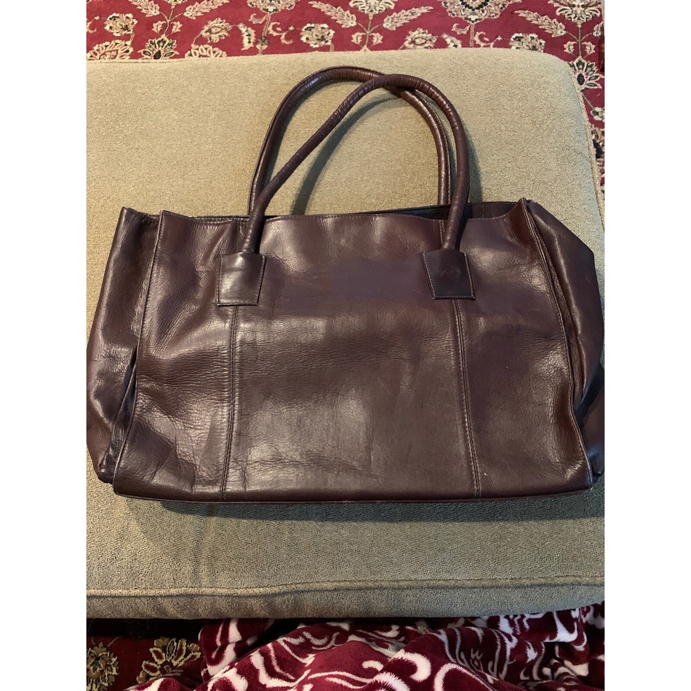 Latico Brown Leather Tote Laptop Computer Messenger Purse Shoulder Bag (TD)